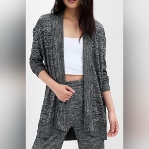 GAP Black & Gray Marled Open Front Cardigan, Size S
